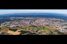 Panoramic perspective Town View of the streets and houses of the residential areas in Haguenau in Grand Est, France