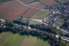Mommenheim in the state Bas-Rhin, France seen from a drone