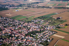 Schwindratzheim in the state Bas-Rhin, France seen from a drone