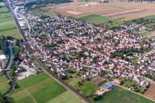 Village on the river bank areas of Zorn and of the railway in Schwindratzheim in Grand Est, France