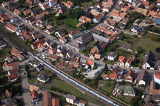 Aerial photograpy of Schwindratzheim in the state Bas-Rhin, France