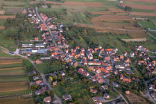 Aerial photograpy of Gunstett in the state Bas-Rhin, France