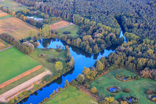 Anti-tank ditch and Schwanenweiher recreational lake in Steinfeld in the state Rhineland-Palatinate, Germany