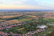 Aerial photograpy of Main Street in the district Schaidt in Wörth am Rhein in the state Rhineland-Palatinate, Germany