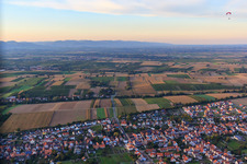 Aerial view of Volmersweilerer Straße in the district Schaidt in Wörth am Rhein in the state Rhineland-Palatinate, Germany