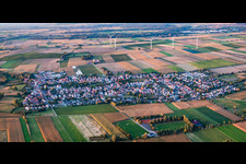 Village panorama from the south in Minfeld in the state Rhineland-Palatinate, Germany