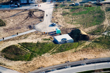 New development area Am Höhenweg in Kandel in the state Rhineland-Palatinate, Germany viewn from the air
