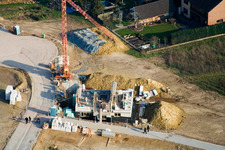 New development area Am Höhenweg in Kandel in the state Rhineland-Palatinate, Germany seen from a drone