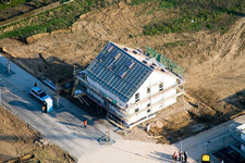 Aerial photograpy of New development area Am Höhenweg in Kandel in the state Rhineland-Palatinate, Germany