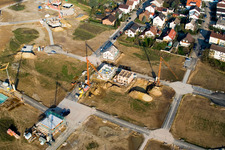 New development area Am Höhenweg in Kandel in the state Rhineland-Palatinate, Germany out of the air