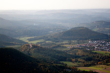 Busenberg in the state Rhineland-Palatinate, Germany out of the air
