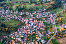Aerial view of From the south in the district Gossersweiler in Gossersweiler-Stein in the state Rhineland-Palatinate, Germany