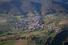 Aerial view of Wingen in the state Bas-Rhin, France