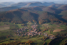 Town View of the streets and houses of the residential areas in Wingen in Grand Est, France