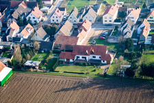 Saarstr in Kandel in the state Rhineland-Palatinate, Germany seen from a drone