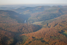 Drone recording of Nehwiller-près-Wœrth in the state Bas-Rhin, France