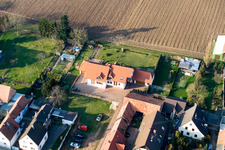 Aerial view of Saarstrasse in Kandel in the state Rhineland-Palatinate, Germany