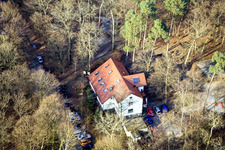 Aerial photograpy of Nature Friends House Bienwald in Kandel in the state Rhineland-Palatinate, Germany