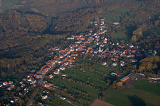Bird's eye view of Frœschwiller in the state Bas-Rhin, France