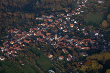 Aerial view of Gœrsdorf in the state Bas-Rhin, France