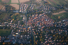 Aerial view of Wœrth in the state Bas-Rhin, France