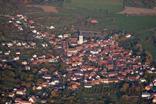 Gœrsdorf in the state Bas-Rhin, France seen from above
