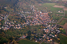 Gœrsdorf in the state Bas-Rhin, France from the plane