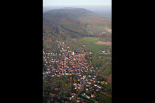 Bird's eye view of Gœrsdorf in the state Bas-Rhin, France