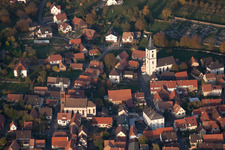 Gœrsdorf in the state Bas-Rhin, France viewn from the air