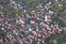 Drone image of Gœrsdorf in the state Bas-Rhin, France