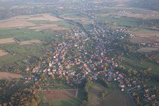 Aerial view of Mitschdorf in the state Bas-Rhin, France