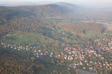 Aerial view of Preuschdorf in the state Bas-Rhin, France