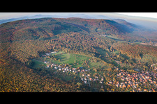 Aerial photograpy of Preuschdorf in the state Bas-Rhin, France