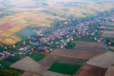Oberhoffen-lès-Wissembourg in the state Bas-Rhin, France seen from a drone