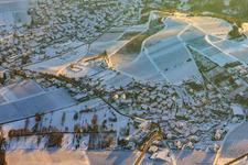 St. Dionysius Chapel in winter with snow from the north in the district Gleiszellen in Gleiszellen-Gleishorbach in the state Rhineland-Palatinate, Germany