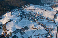 Aerial photograpy of In winter in the district Gleiszellen in Gleiszellen-Gleishorbach in the state Rhineland-Palatinate, Germany