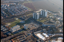 Aerial photograpy of Hospital grounds of the Clinic BG Klinik Ludwigshafen in Ludwigshafen am Rhein in the state Rhineland-Palatinate