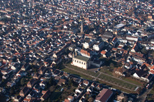 District Oggersheim in Ludwigshafen am Rhein in the state Rhineland-Palatinate, Germany seen from above
