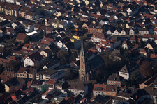 Bird's eye view of District Oggersheim in Ludwigshafen am Rhein in the state Rhineland-Palatinate, Germany