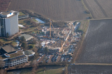 Hospital grounds of the Clinic BG Klinik Ludwigshafen in Ludwigshafen am Rhein in the state Rhineland-Palatinate out of the air
