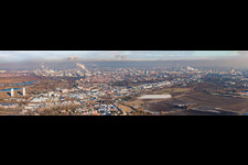 Panorama in the district Friesenheim in Ludwigshafen am Rhein in the state Rhineland-Palatinate, Germany