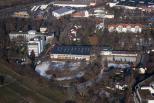 Drone recording of District Oggersheim in Ludwigshafen am Rhein in the state Rhineland-Palatinate, Germany