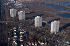 Oggersheim, high-rise buildings at the Froschlache in the district Friesenheim in Ludwigshafen am Rhein in the state Rhineland-Palatinate, Germany