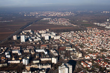 Drone image of District Oggersheim in Ludwigshafen am Rhein in the state Rhineland-Palatinate, Germany
