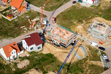 Oblique view of New development area NO in the district Schaidt in Wörth am Rhein in the state Rhineland-Palatinate, Germany