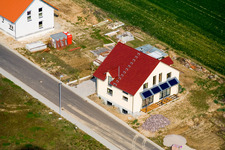 New development area NO in the district Schaidt in Wörth am Rhein in the state Rhineland-Palatinate, Germany from the plane