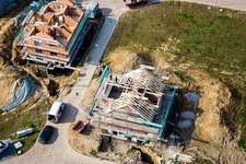 Bird's eye view of New development area NO in the district Schaidt in Wörth am Rhein in the state Rhineland-Palatinate, Germany