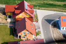 New development area NO in the district Schaidt in Wörth am Rhein in the state Rhineland-Palatinate, Germany from a drone