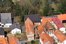 Aerial photograpy of Main Street in Dierbach in the state Rhineland-Palatinate, Germany