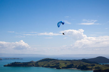 Oblique view of District Wyuna Bay in Coromandel in the state Waikato, New Zealand